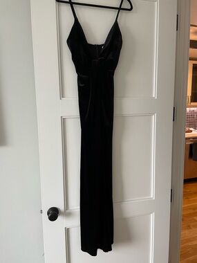 by the way. Black Velvet Maxi Slip Dress
